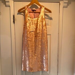 NWT! Reiss Rose Gold Sequin Sleeveless Dress Size 10